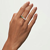 Позолоченное кольцо из серебра Elizabeth с белыми и изумрудными фианитамиMiestilo