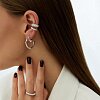Серебряные серьги-кольца с фианитами Miestilo