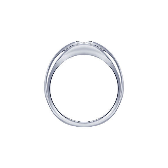 Серебряное кольцо с фианитом в форме сердца Miestilo