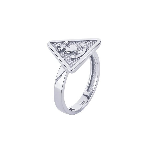 Серебряное кольцо - печать TRINITY в форме треугольника  Miestilo
