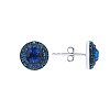 Синие серьги-пусеты «Колесо света» с кристаллами Swarovski®Miestilo