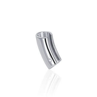 Серебряный длинный кафф с фианитом Miestilo
