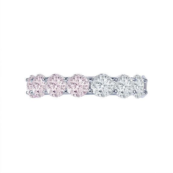 Кольцо из серебра Monroe с розовыми и белыми фианитами Miestilo