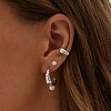 Серебряные серьги кольца с натуральным жемчугом Miestilo