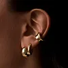 Серьги-конго из серебра в покрытии желтое золото Miestilo