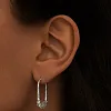 Серебряные витые серьги с фианитами Miestilo