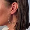 Серьги кольца из серебра с фианитами Miestilo