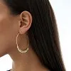 Серьги кольца из серебра с фианитами Miestilo