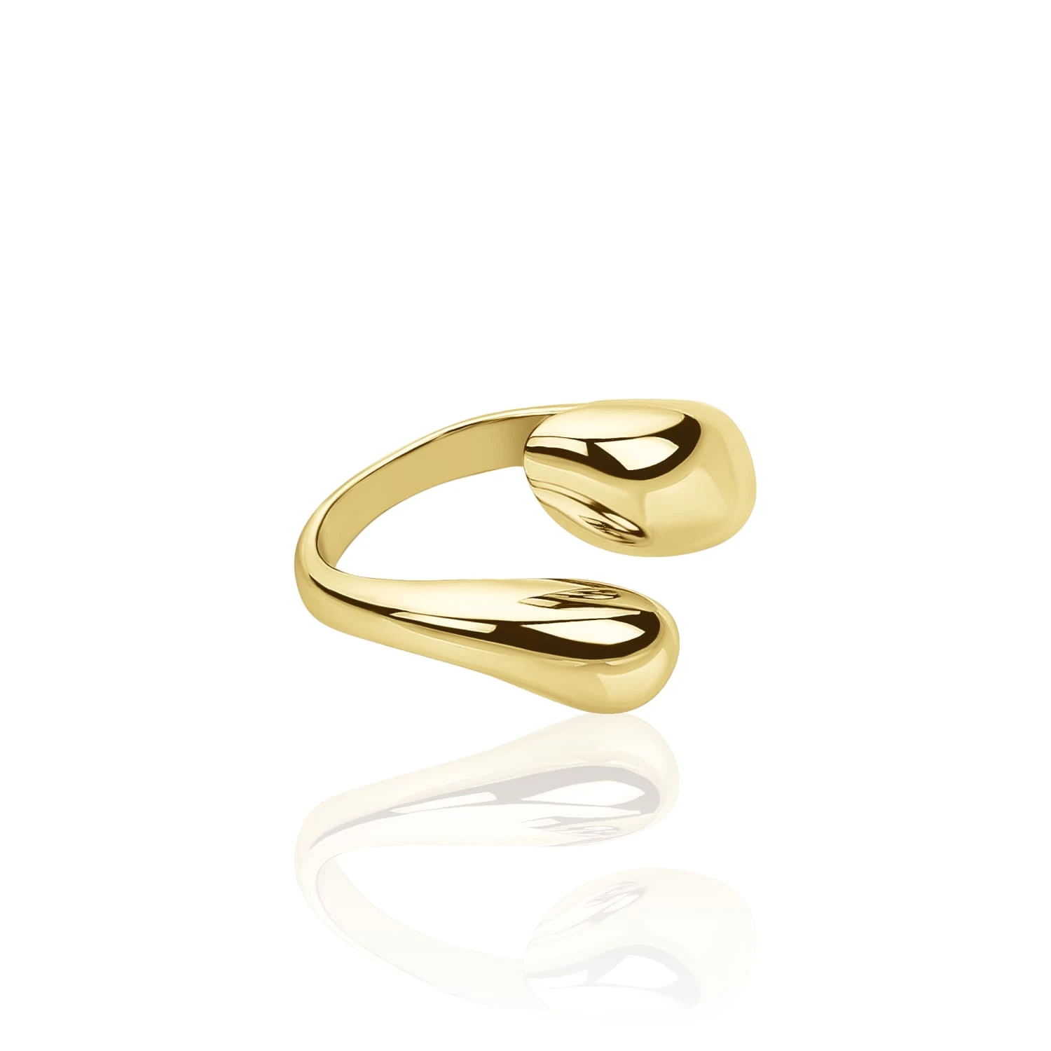 Разомкнутое кольцо PENELOPE из серебра в покрытии желтое золото