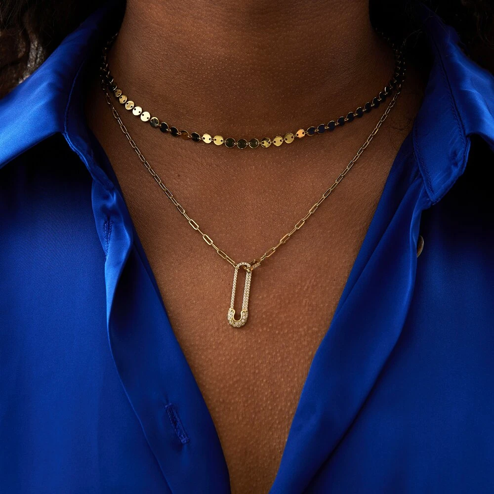 Позолоченное колье-чокер из серебра с монетками