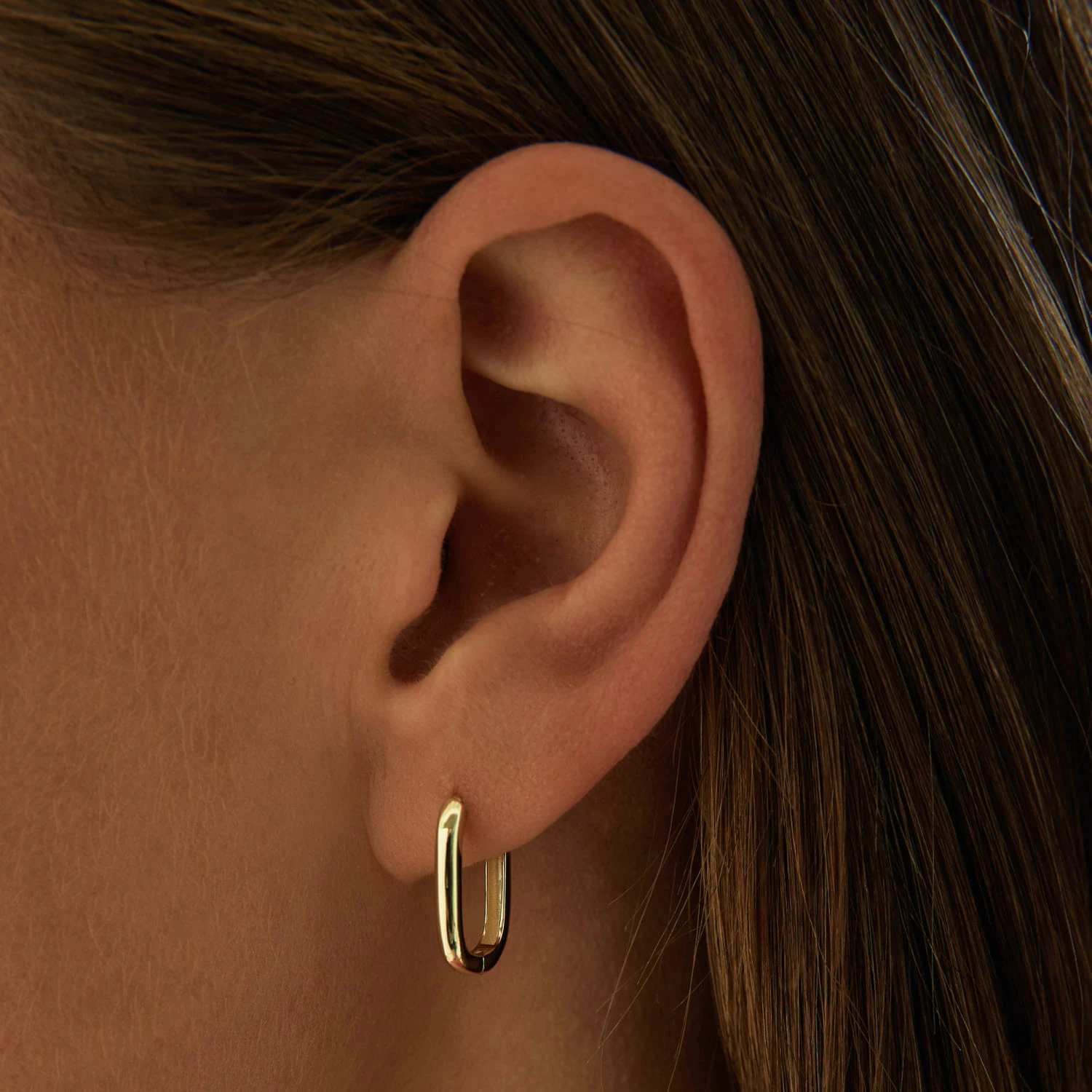 Овальные классические серьги-конго из серебра с позолотой MIESTILO 