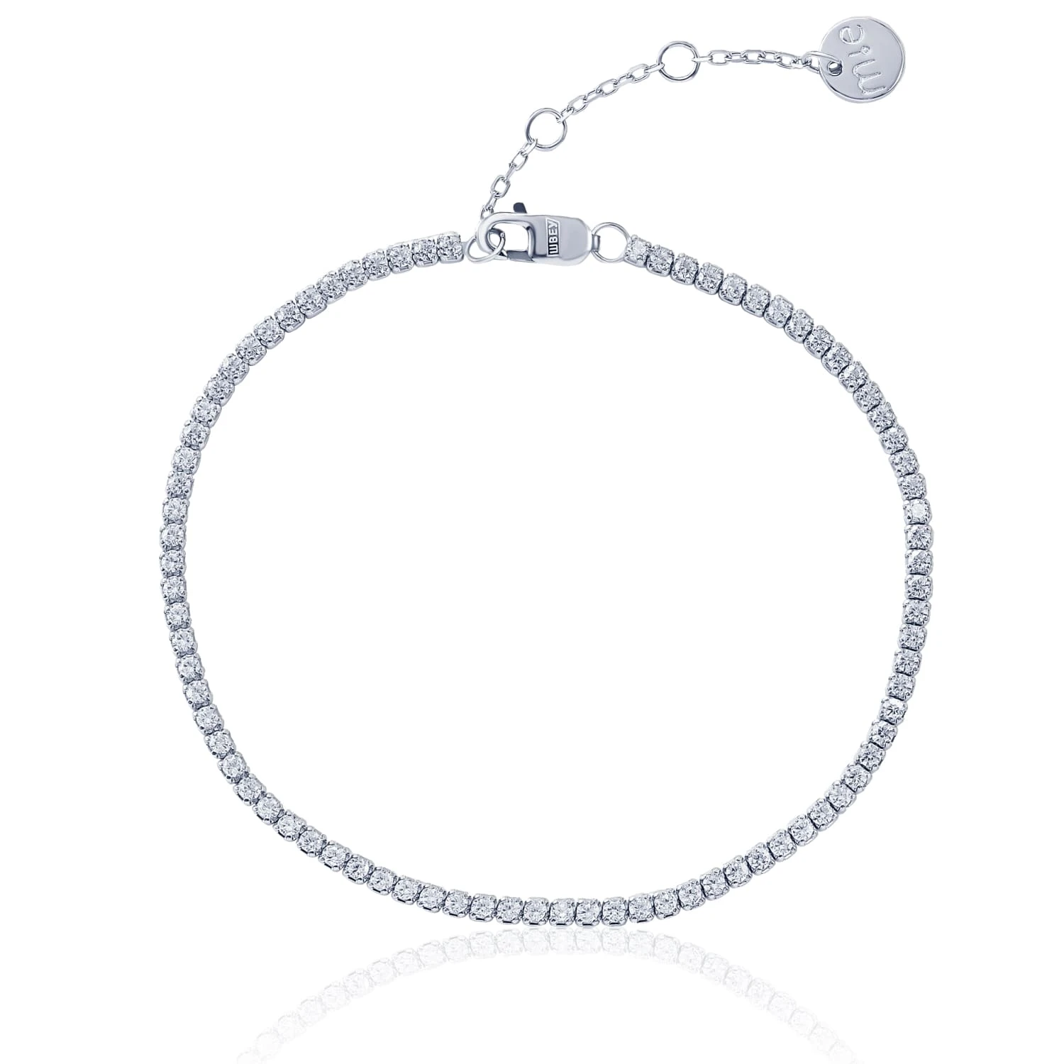 Теннисный серебряный браслет с фианитами