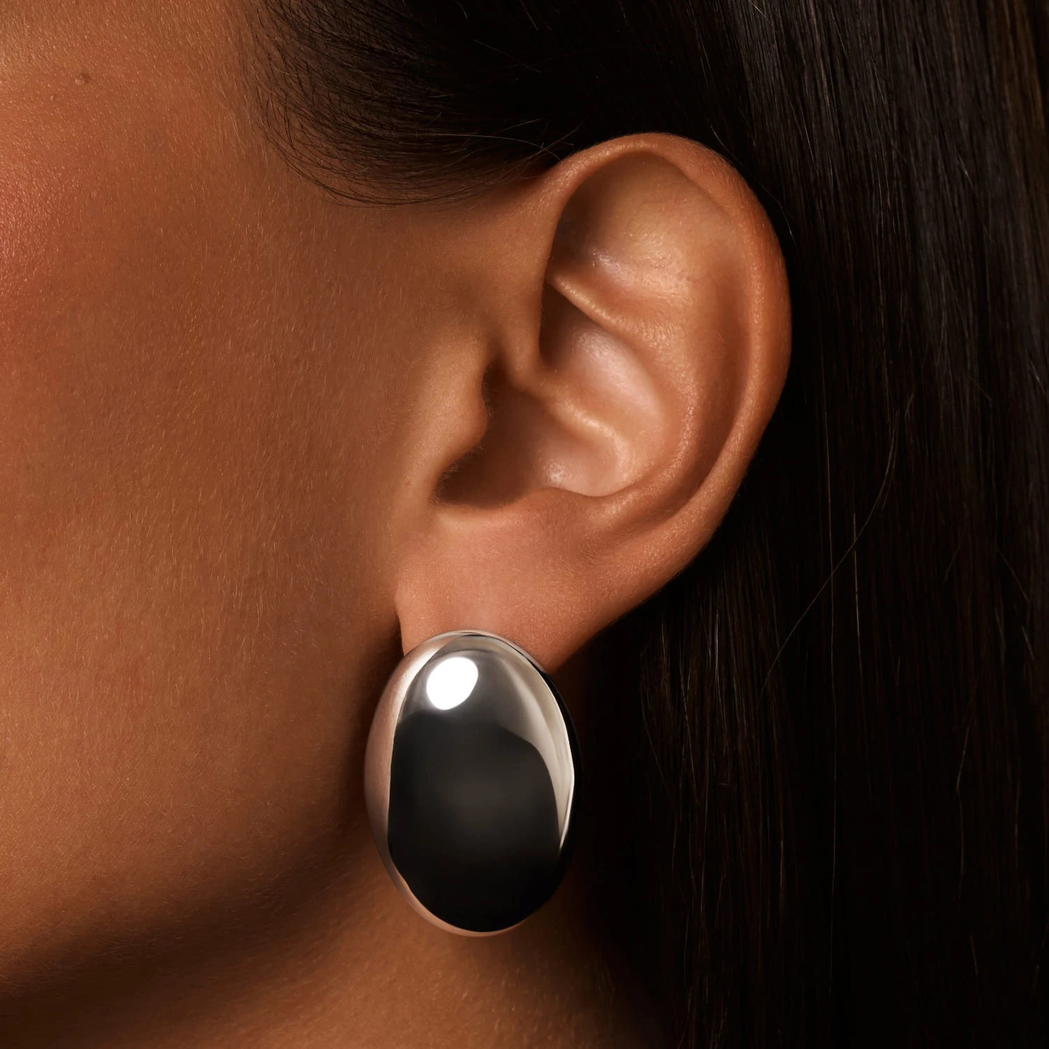 Овальные серьги PENELOPE из серебра