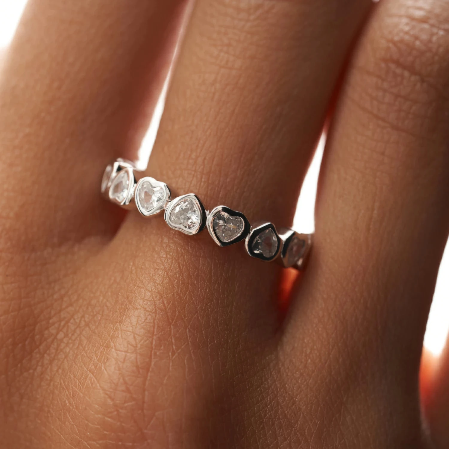 Кольцо Angel из серебра с фианитами огранки сердца