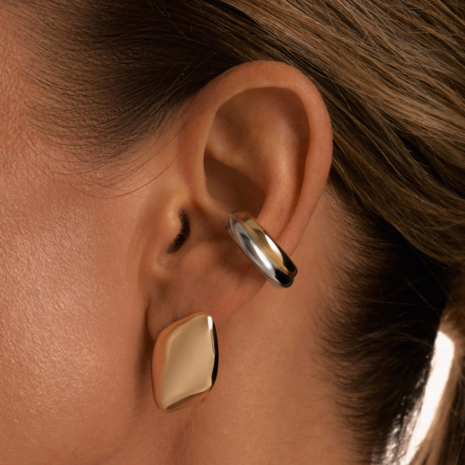 Серебряный кафф биколор