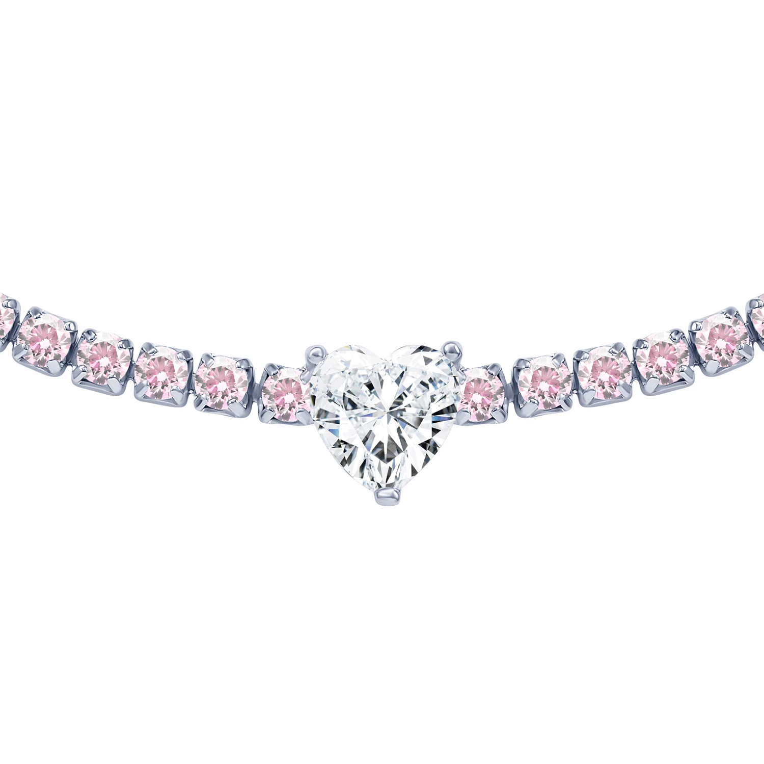 Теннисное серебряное колье-чокер Simone с фианитами