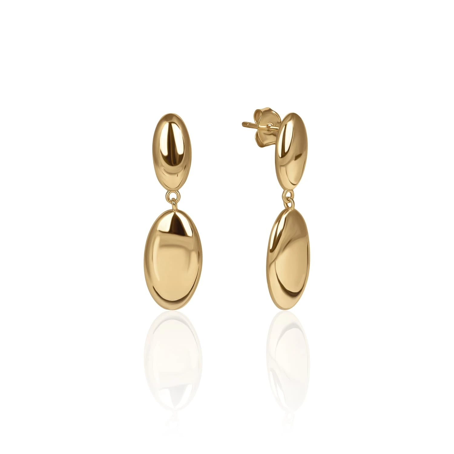 Позолоченные серьги-подвесы из серебра MIESTILO 