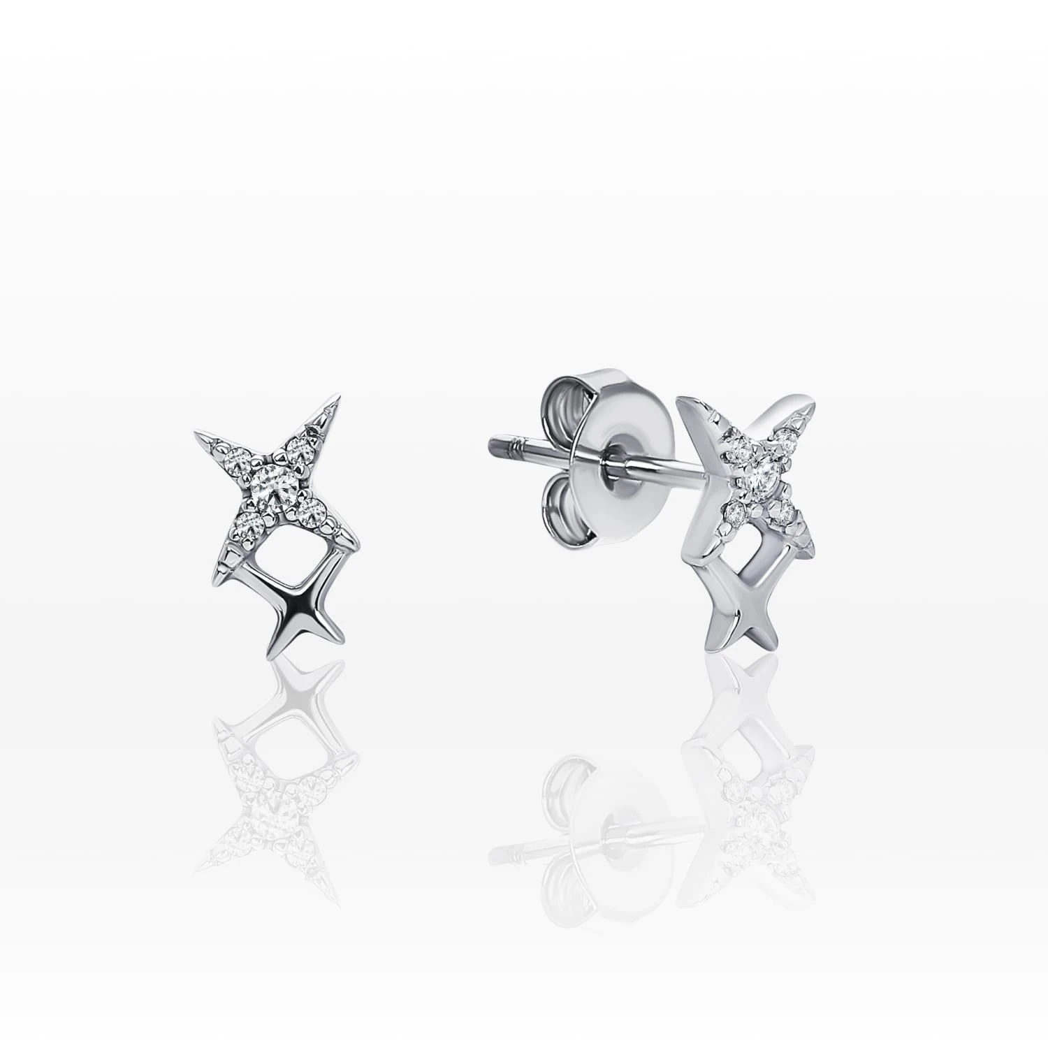 Серьги пусеты со звездами MIESTILO