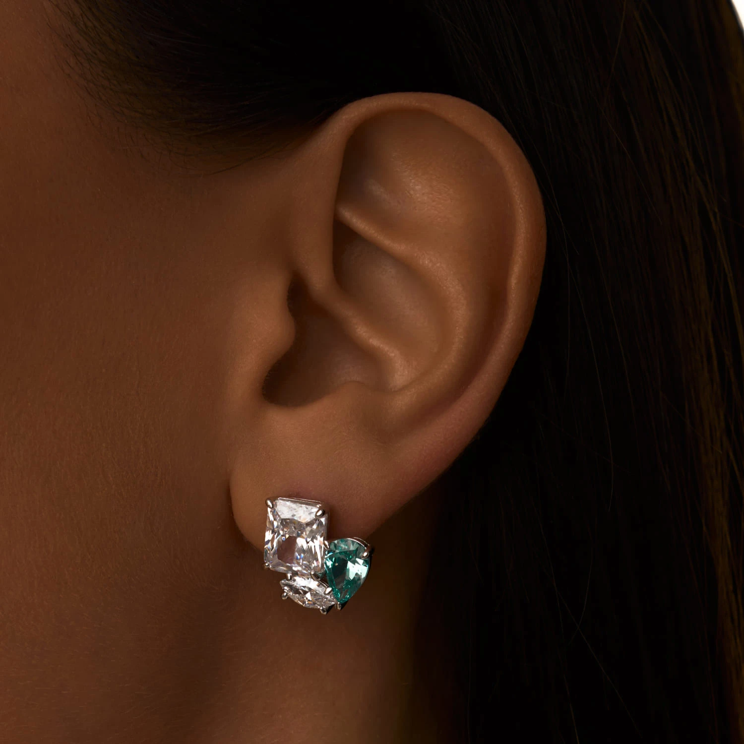 Серебряные серьги FREEDOM с фианитами