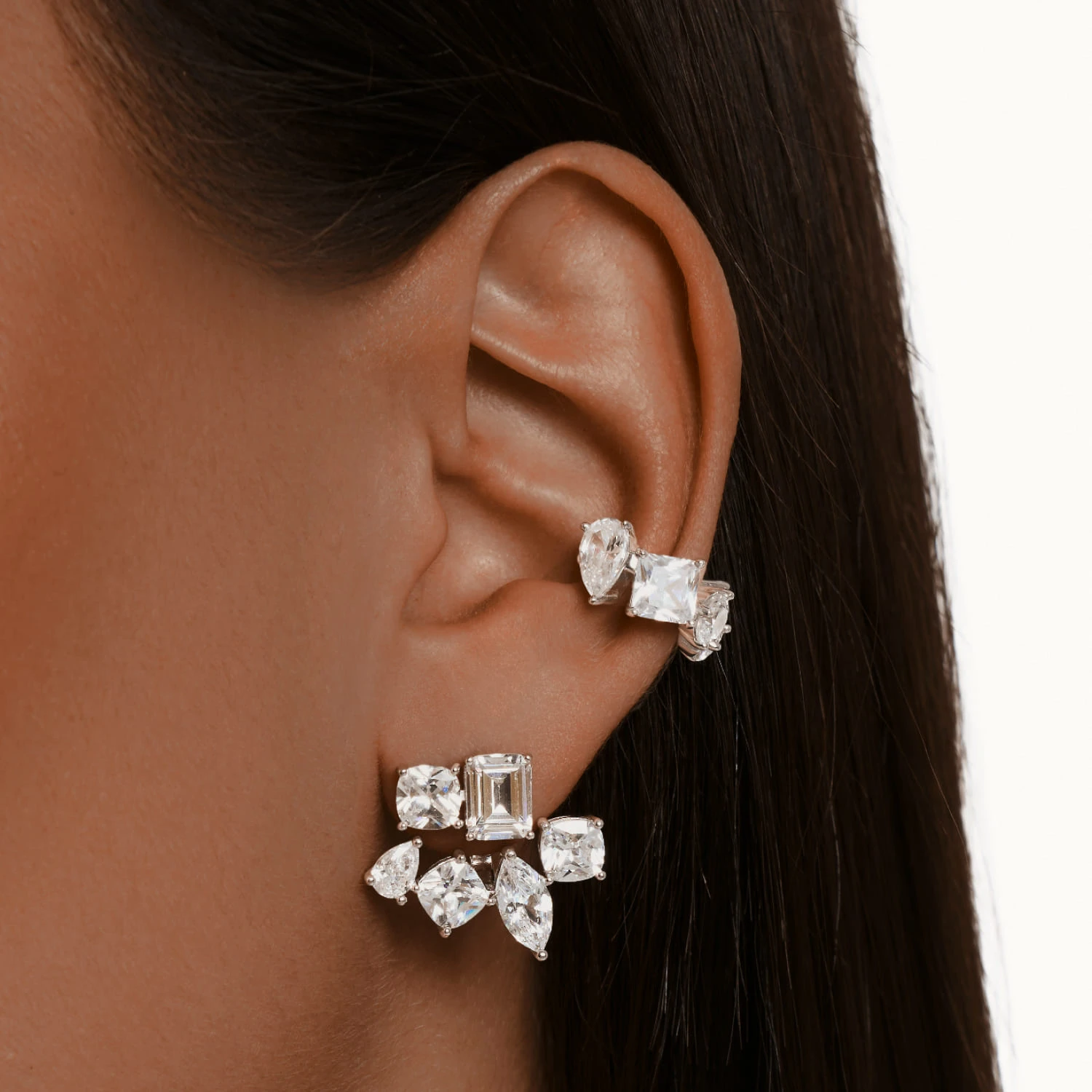 Серебряный кафф A LA RUSSE с россыпью фианитов