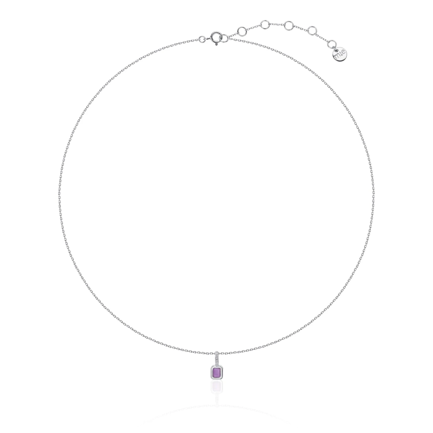 Серебряное колье с аметистом