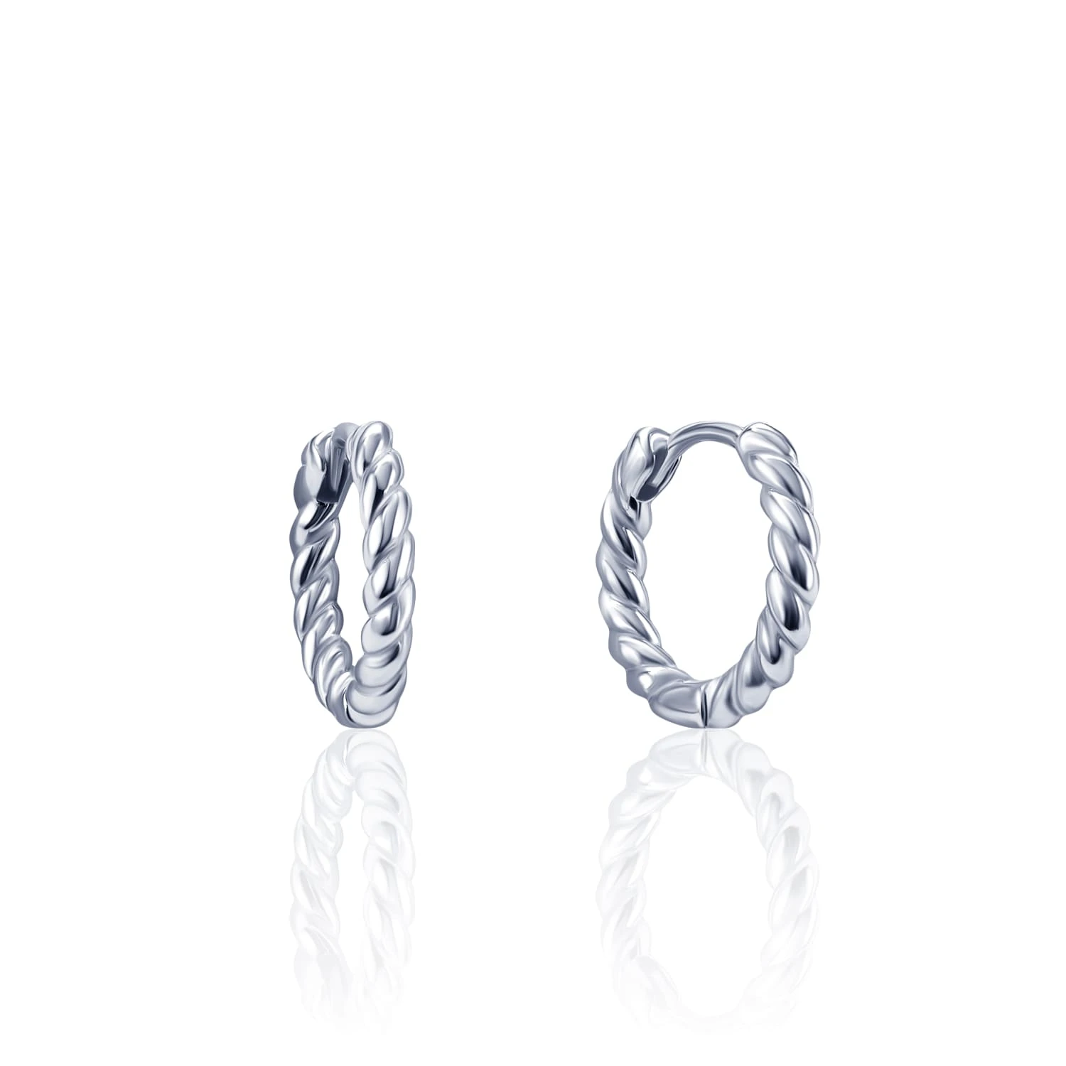 Серебряные серьги-конго с рельефом MIESTILO 