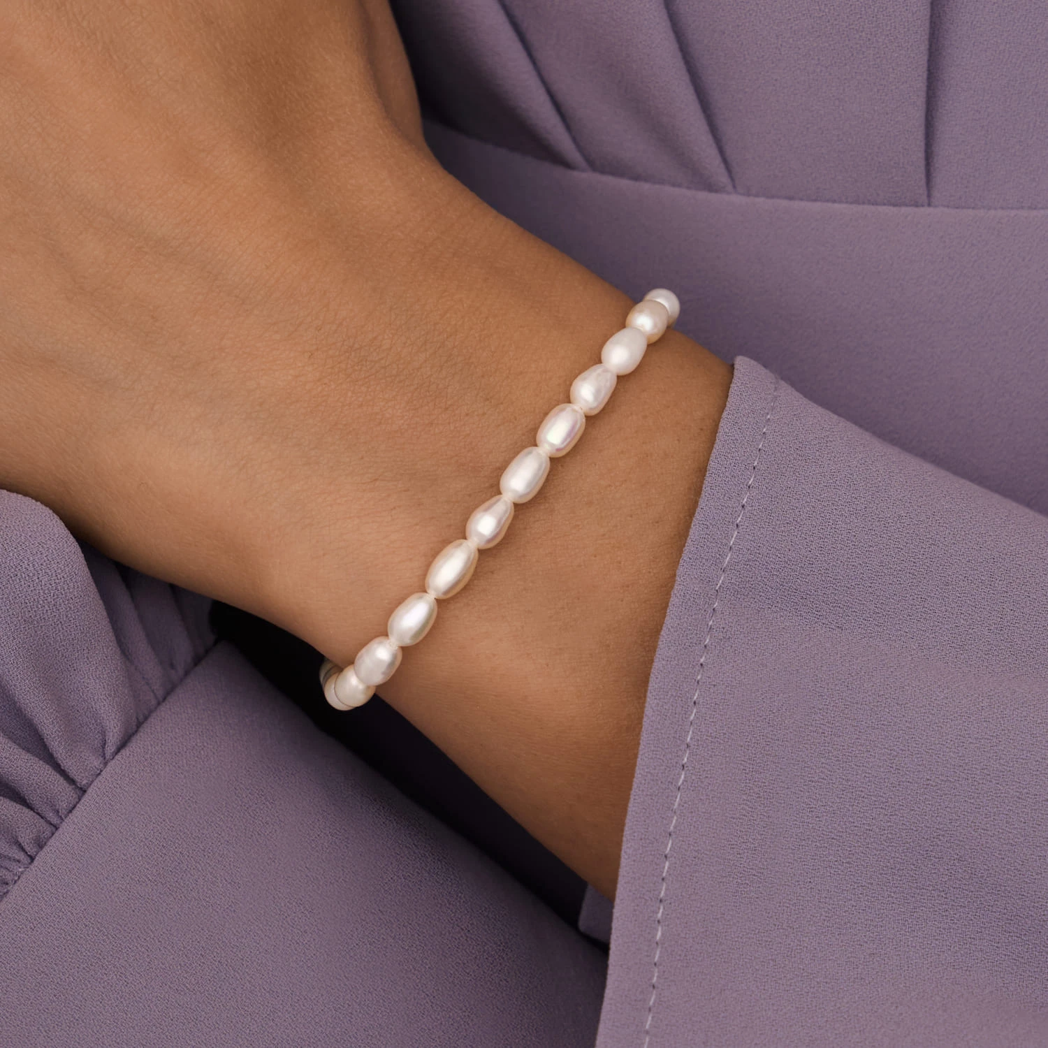 Серебряный браслет с натуральным жемчугом MIESTILO