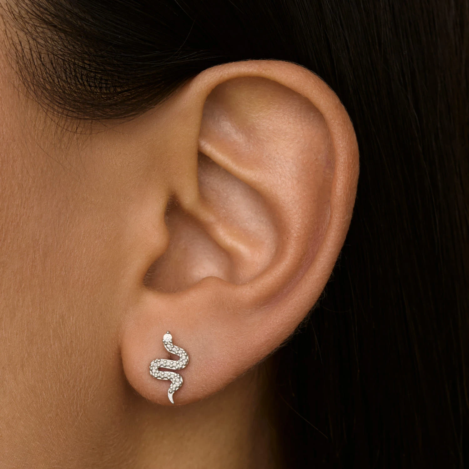 Серебряные пусеты в форме змей MIESTILO 