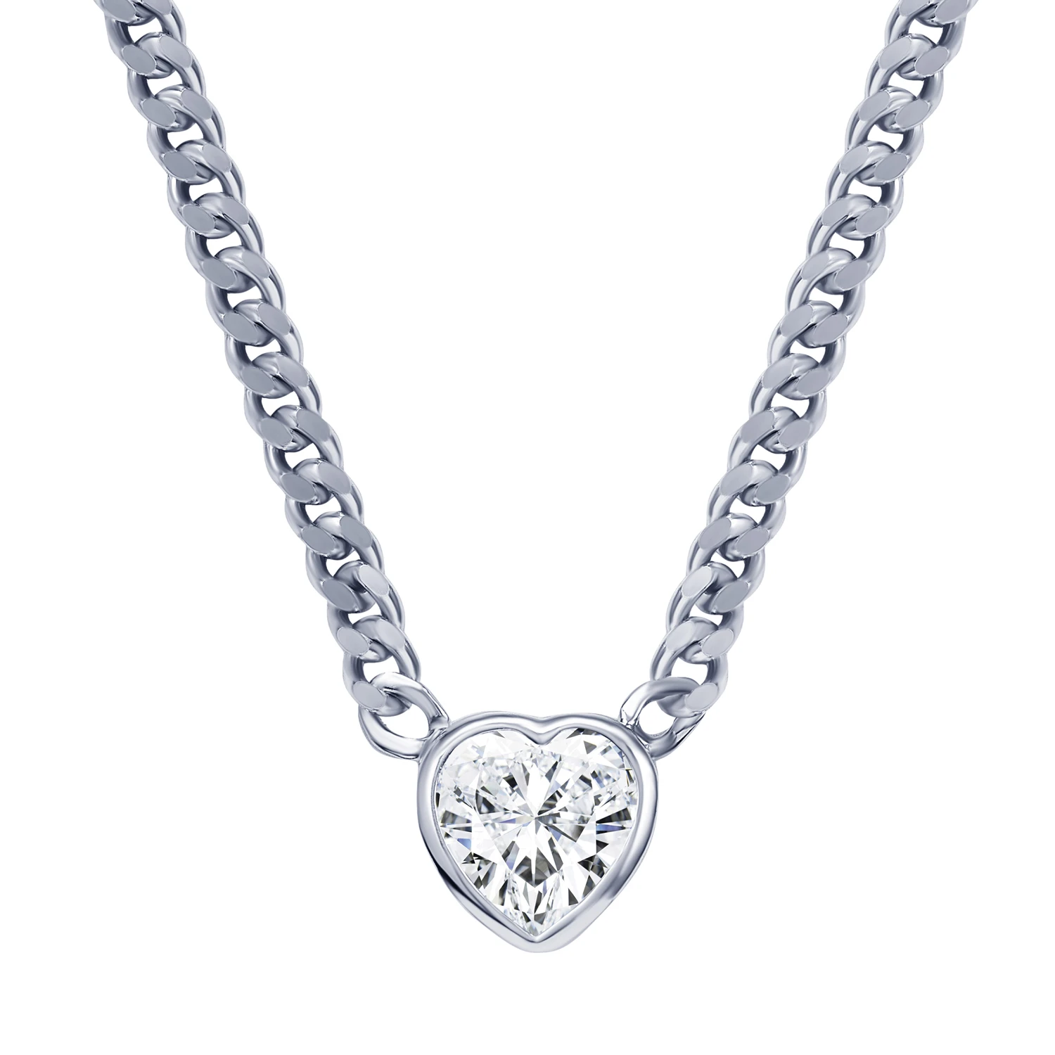 Серебряное колье с фианитом Angel