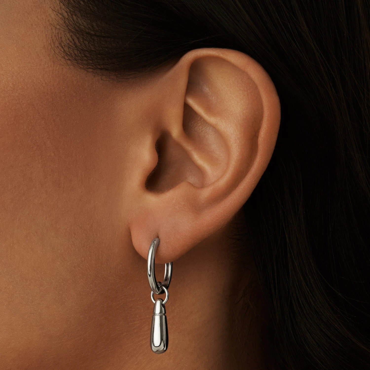 Серьги с подвеской из серебра