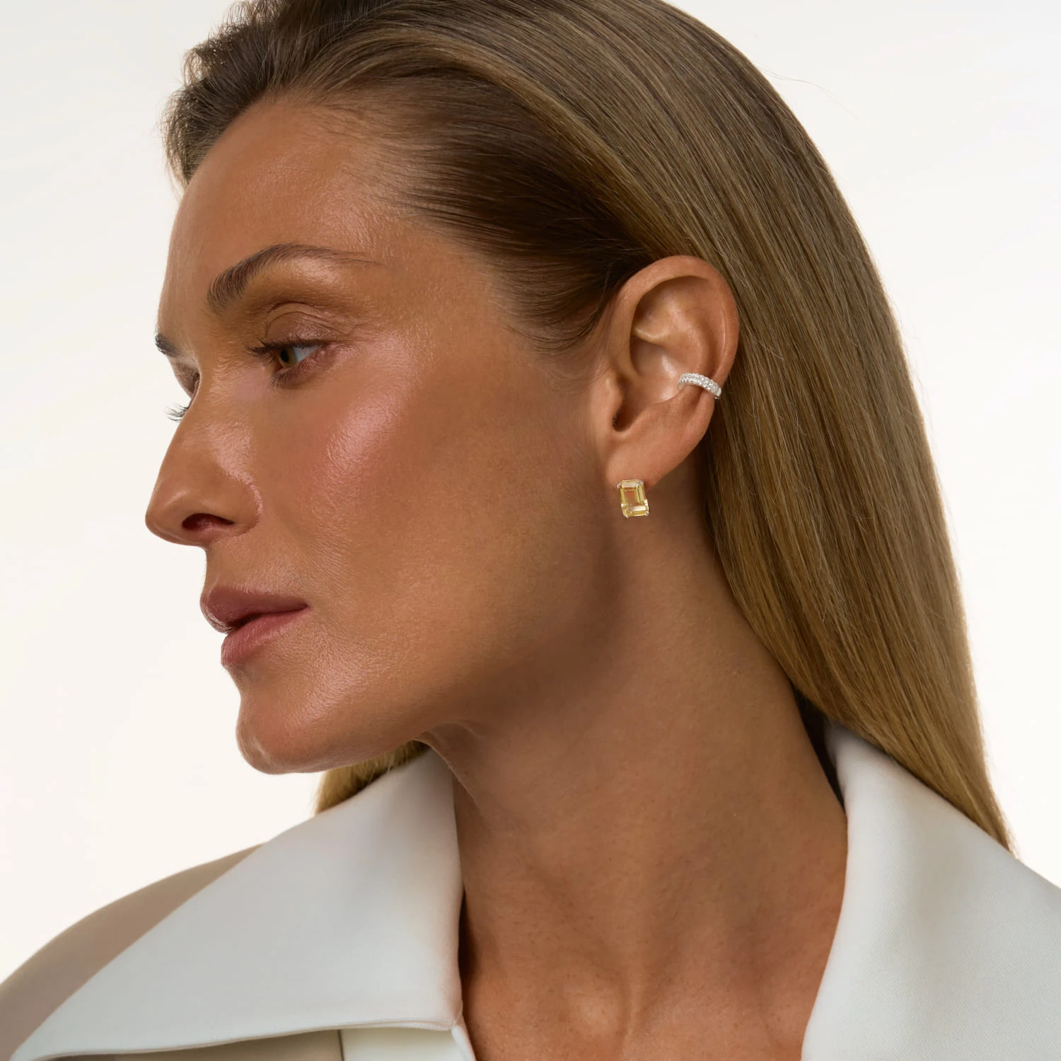 Серебряные серьги ЭЙФОРИЯ с цитрином Эмеральд