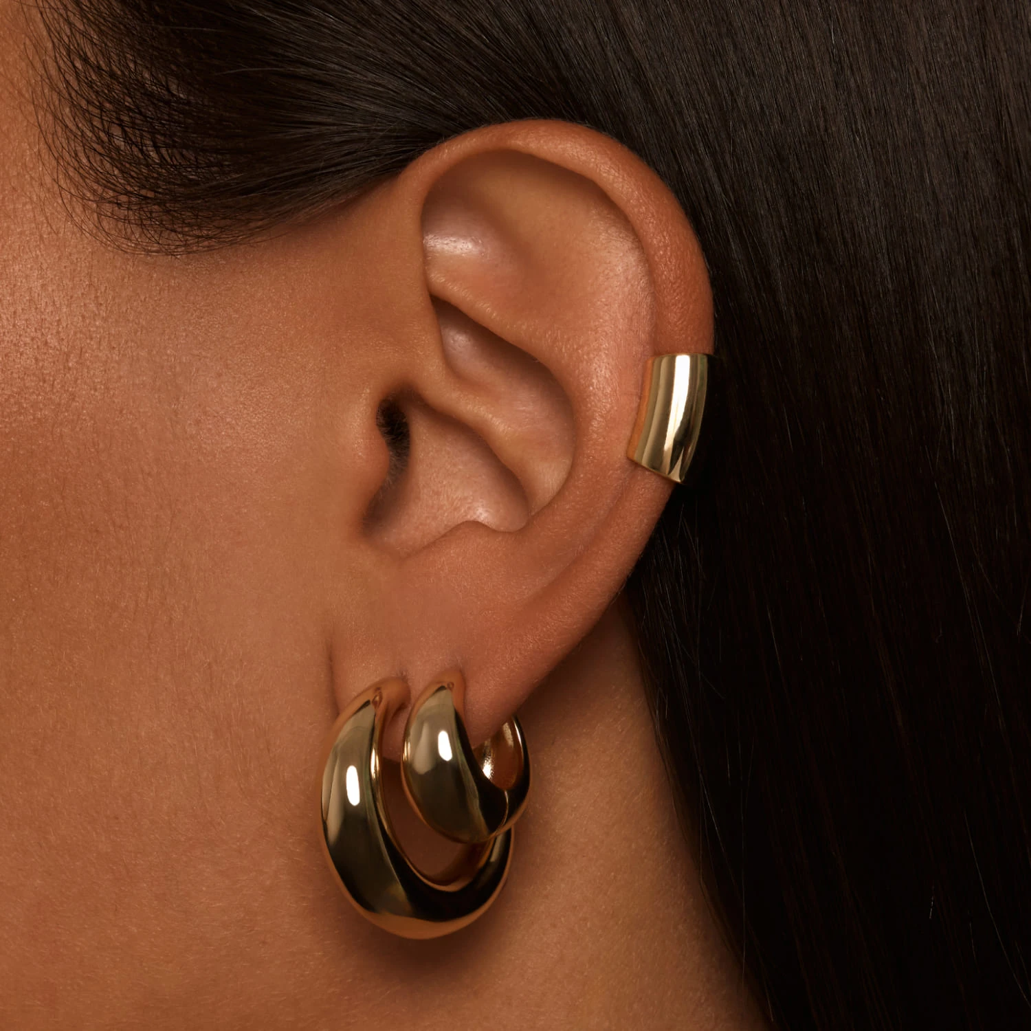 Серьги-кольца PENELOPE из серебра в покрытии желтое золото