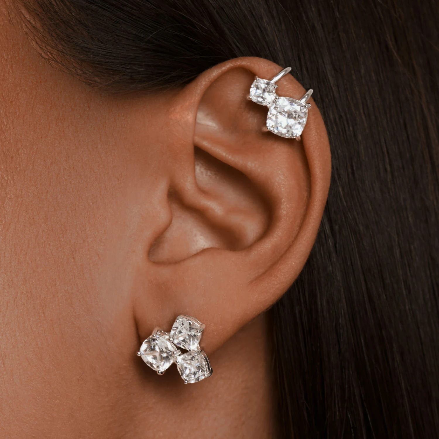 Серебряный кафф A LA RUSSE на верхнюю часть уха