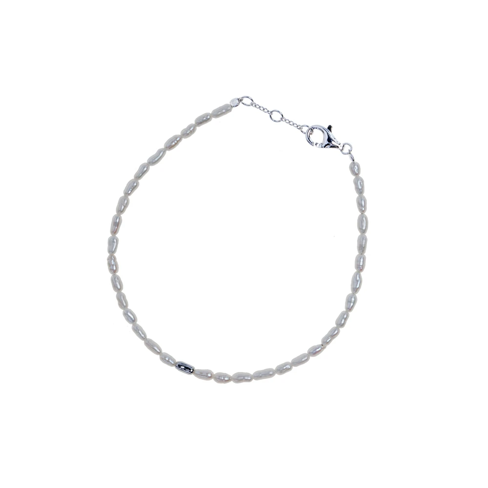 Браслет из серебра с натуральным жемчугом