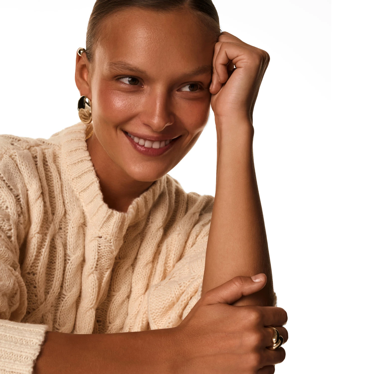 Серебряный кафф мини в покрытии желтое золото