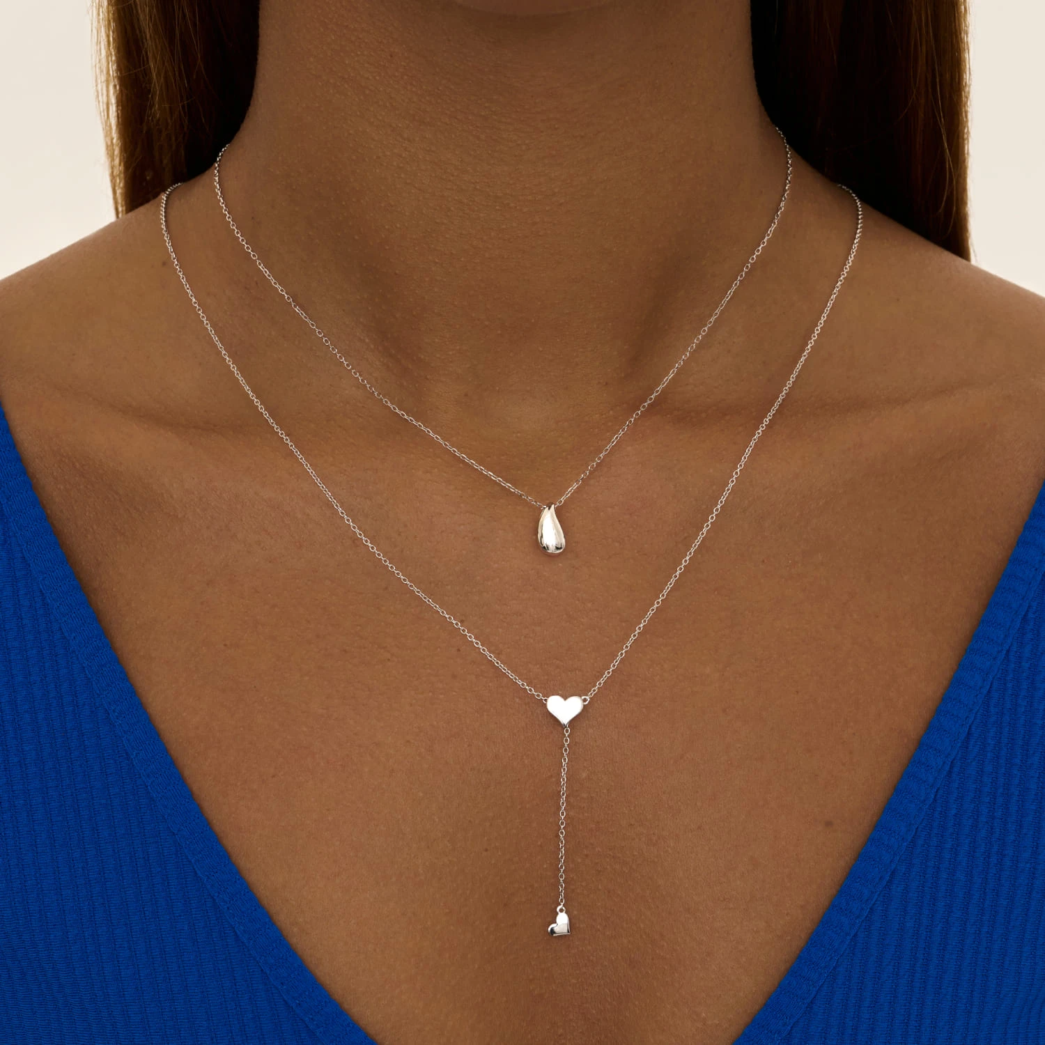 Серебряная подвеска на шею в форме капля MIESTILO