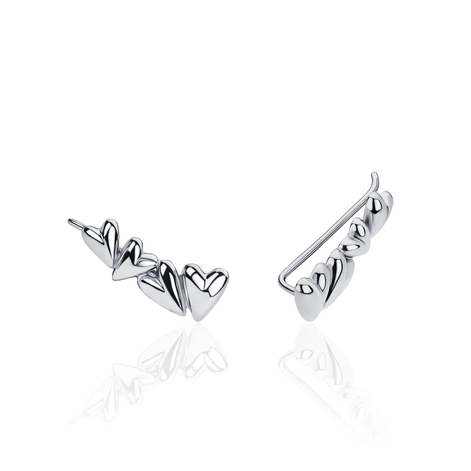 Серебряные клаймберы сердца MIESTILO