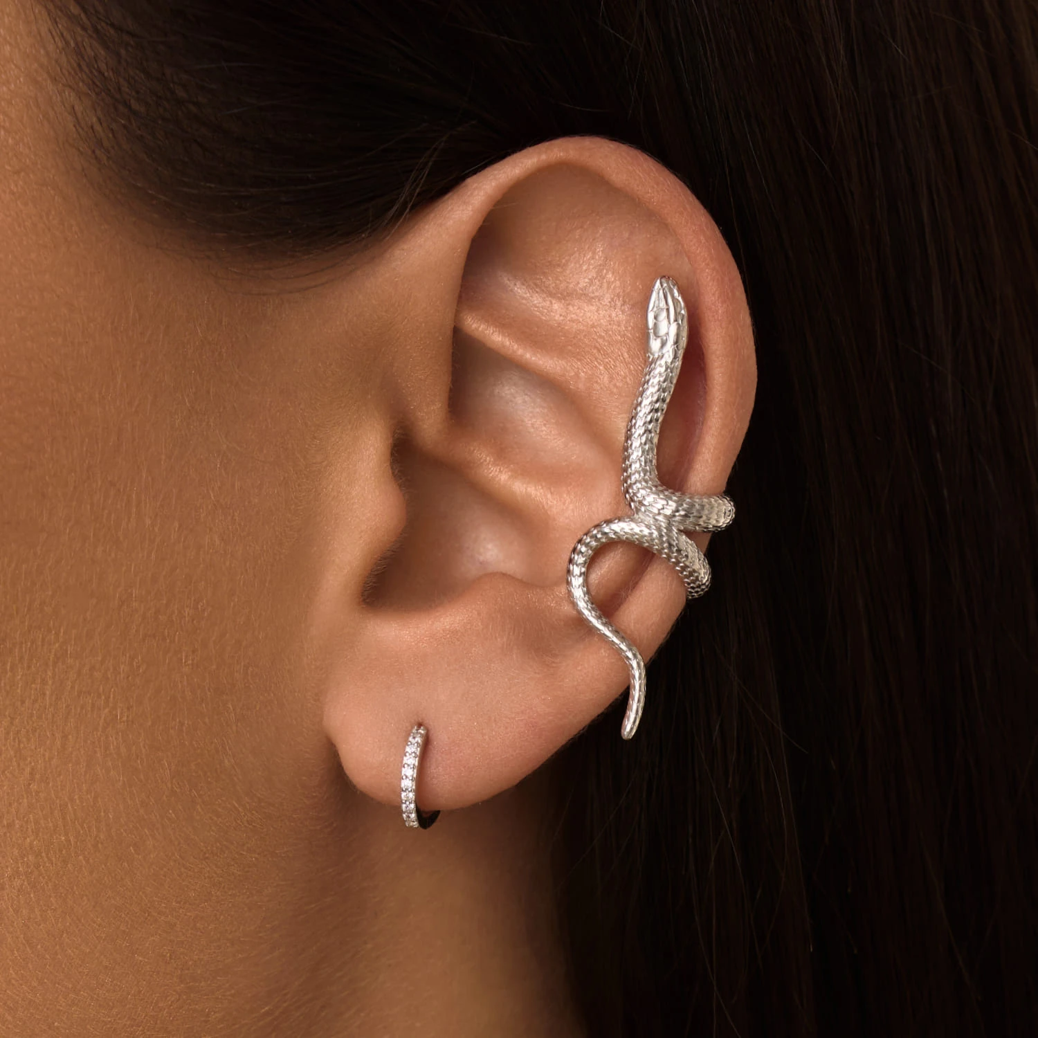 Серебряный кафф - змея MIESTILO