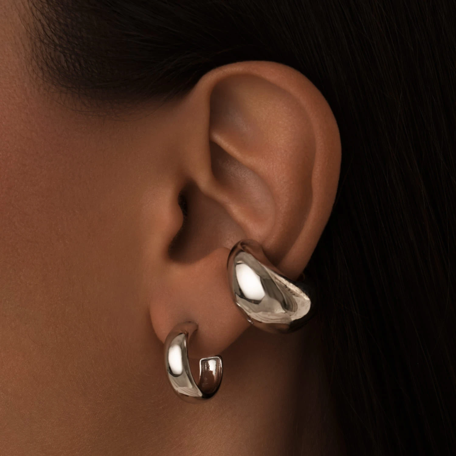 Серебряные серьги - кольца "Kendall"