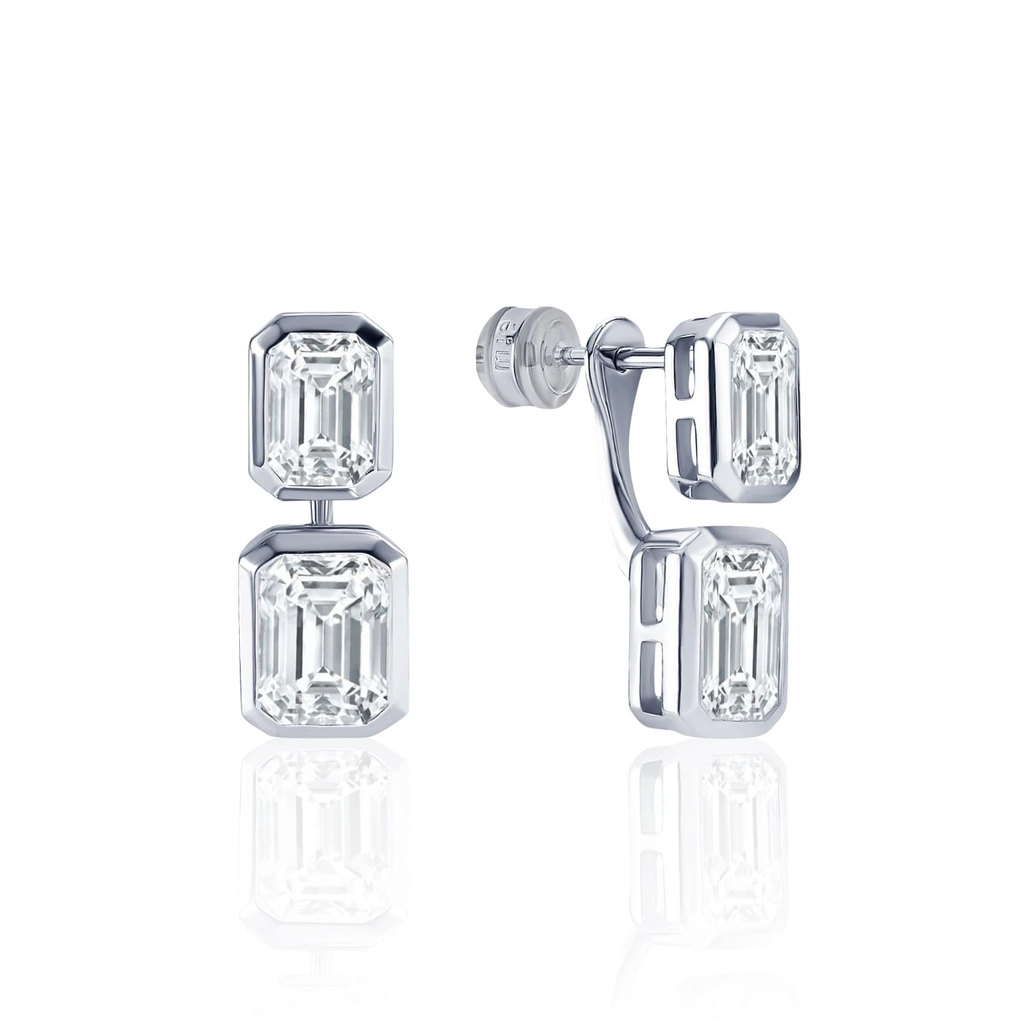 Серебряные серьги-трансформеры Midnight с фианитами