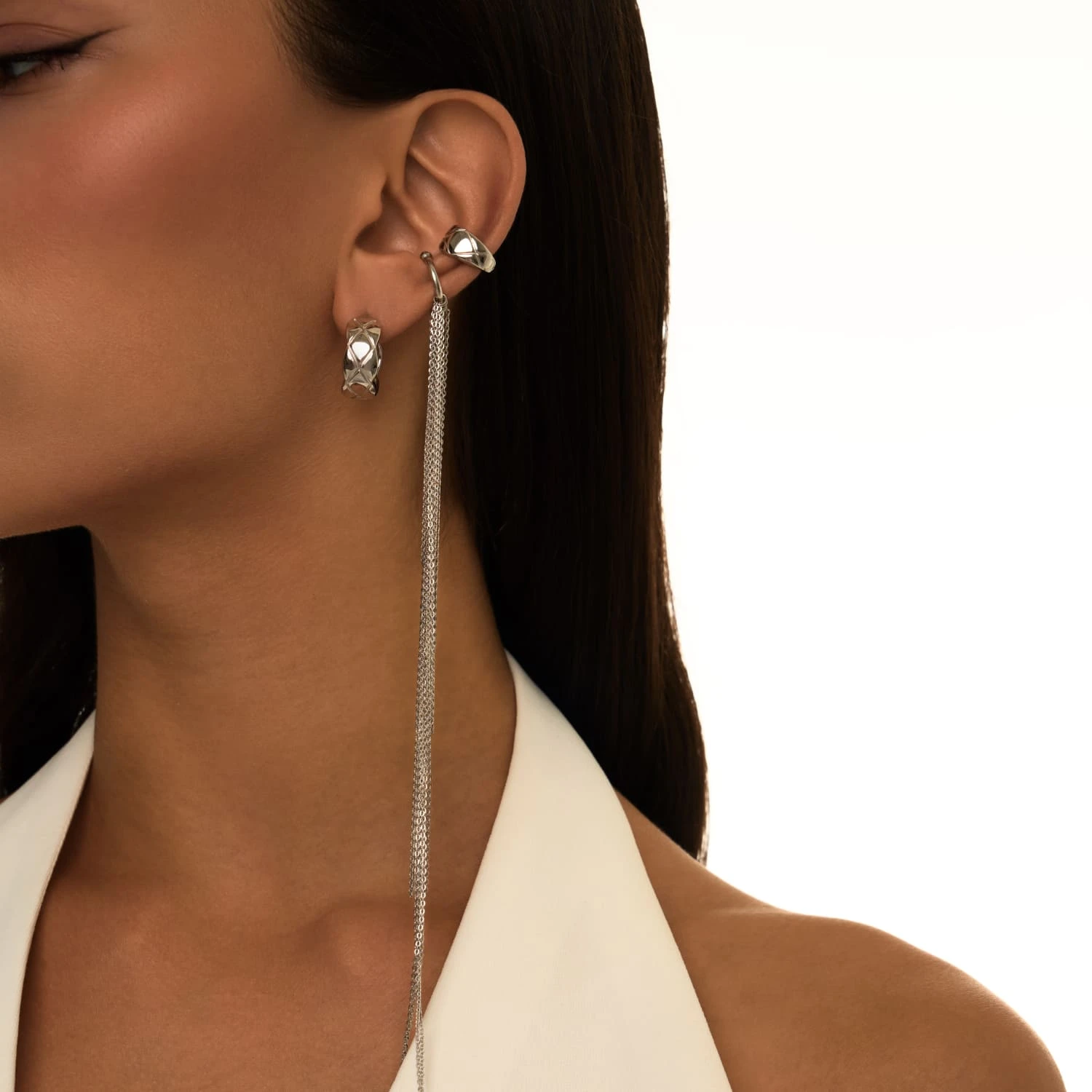 Фактурные серьги из серебра