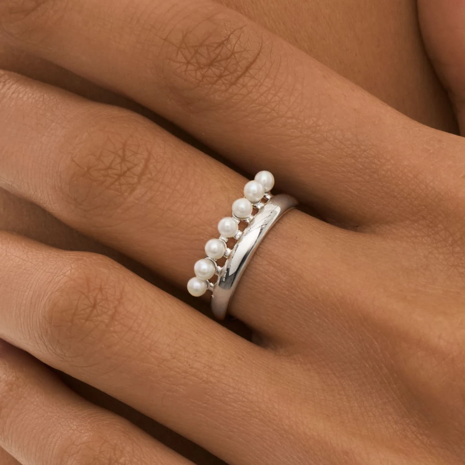 Серебряное кольцо СИЦИЛИЯ с жемчугом