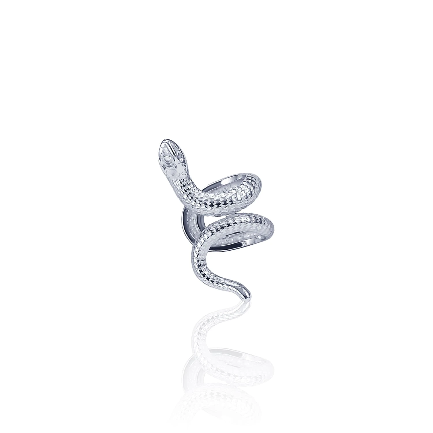 Серебряный кафф в форме змеи