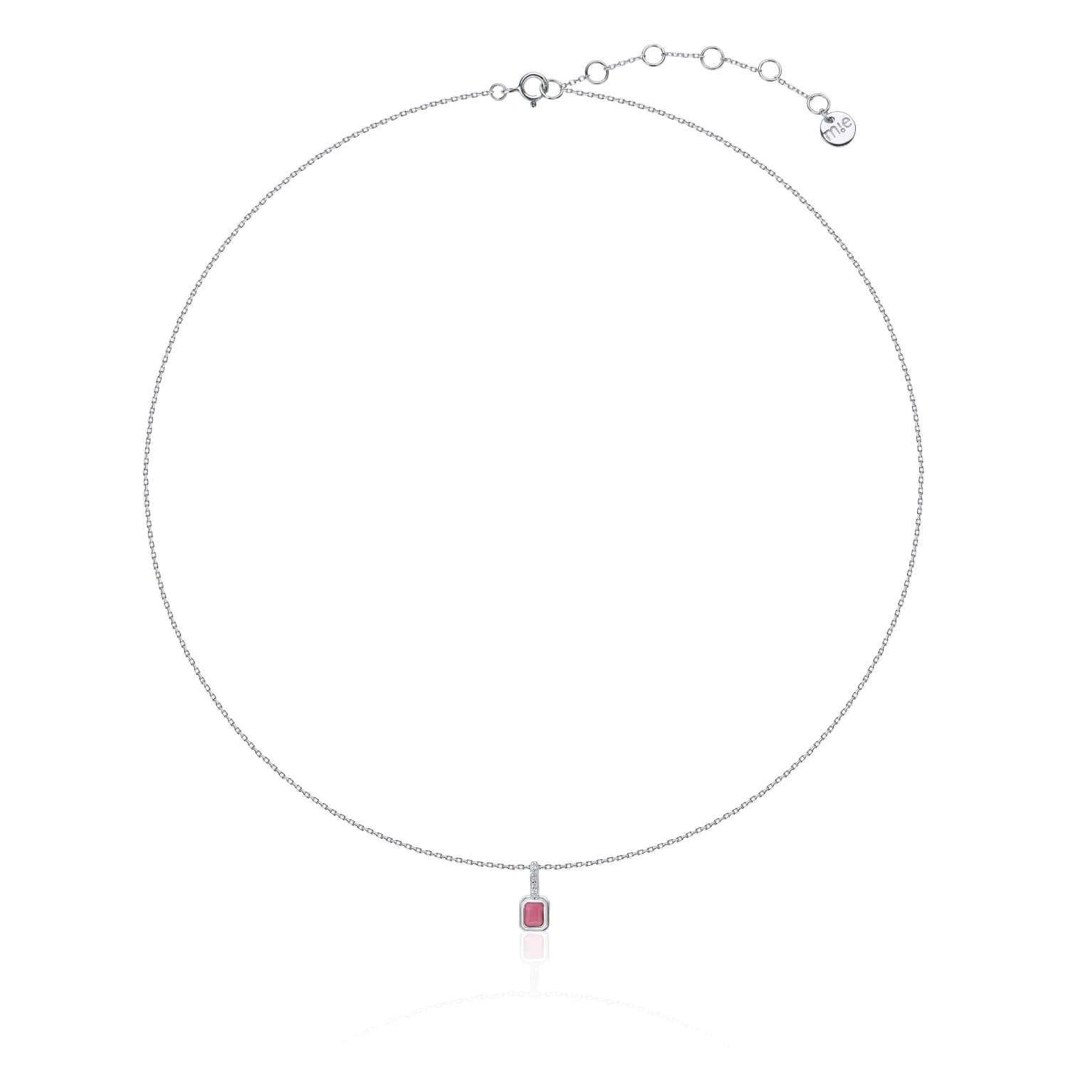 Серебряное колье с розовым турмалином