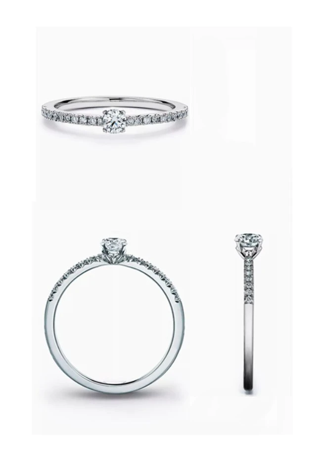 Кольцо из белого золота с бриллиантами природными 