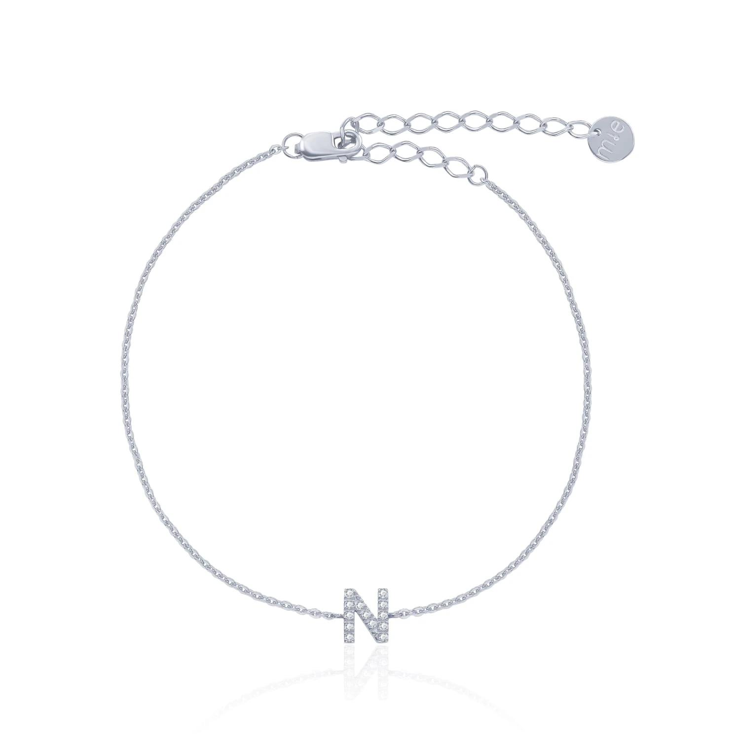 Серебряный браслет с буквой N MIESTILO