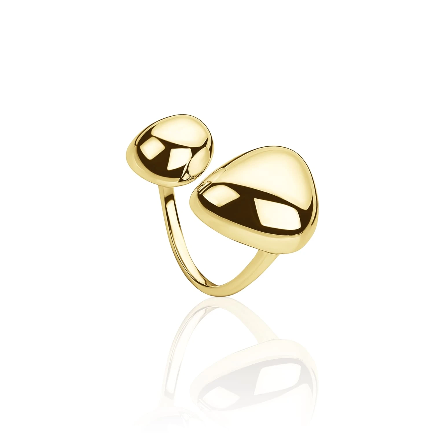 Крупное разомкнутое кольцо PENELOPE из серебра в покрытии желтое золото