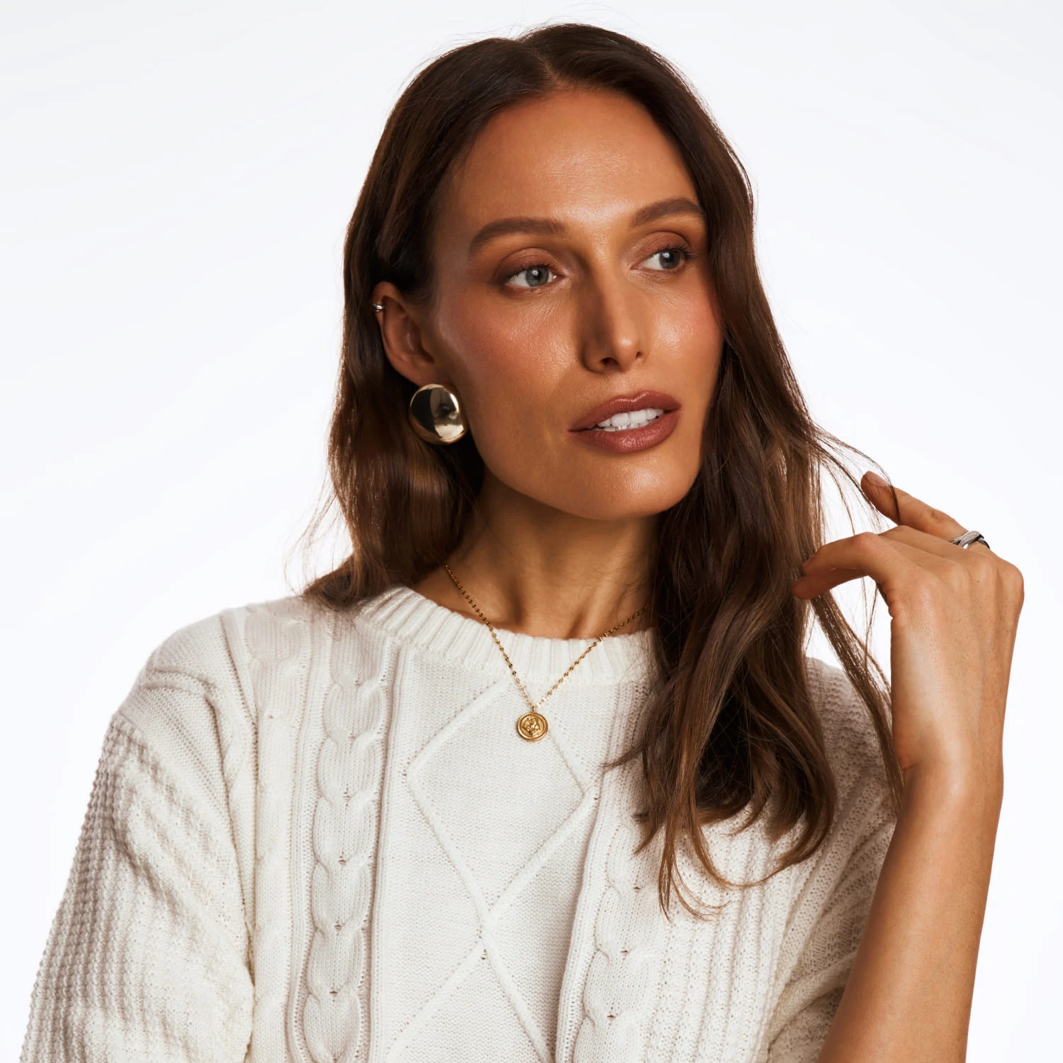 Серебряное колье с монетой АМУР в покрытии желтое золото