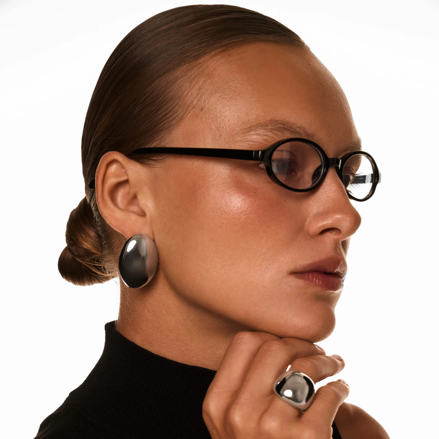 Овальные серьги PENELOPE из серебра