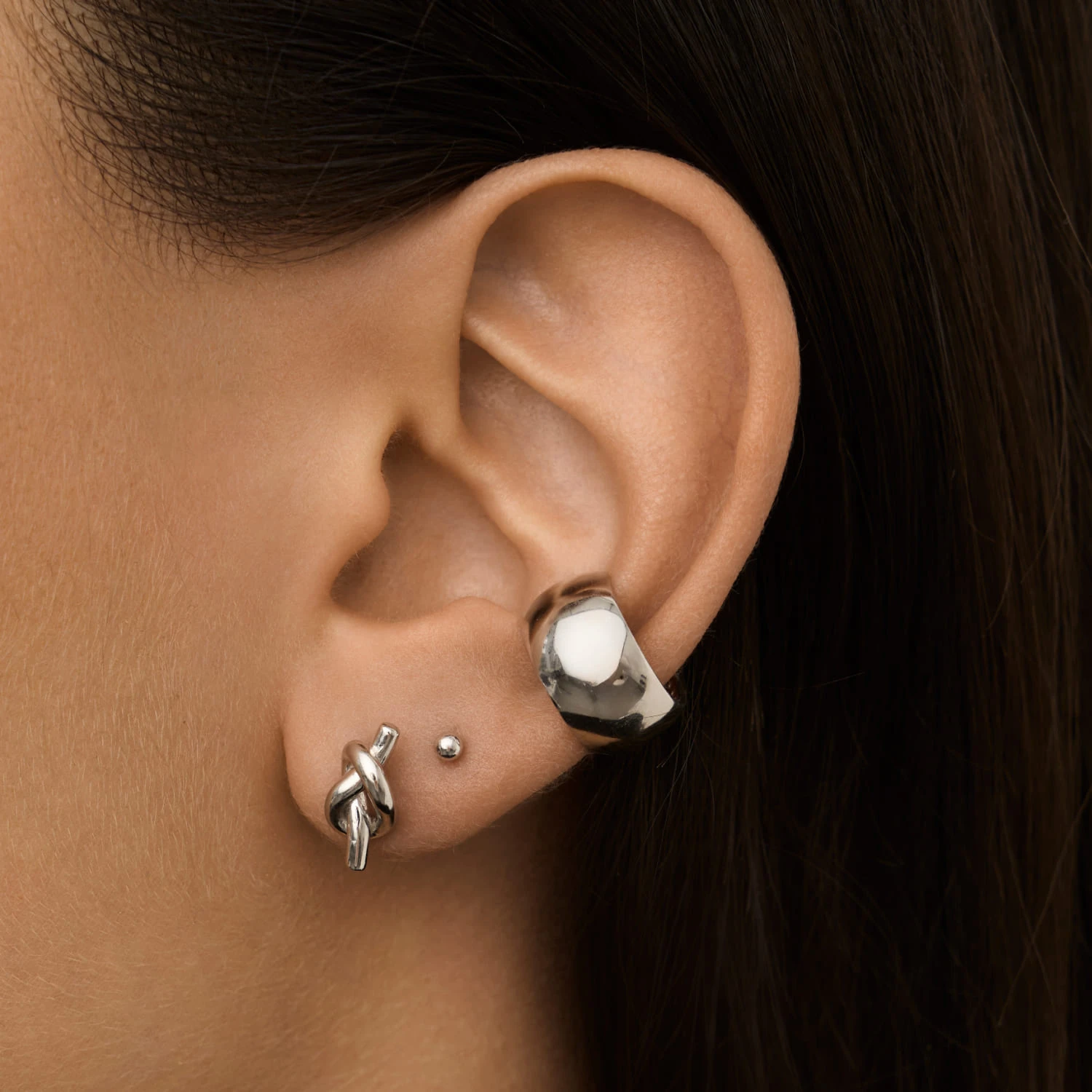 Серебряные серьги пусеты MIESTILO